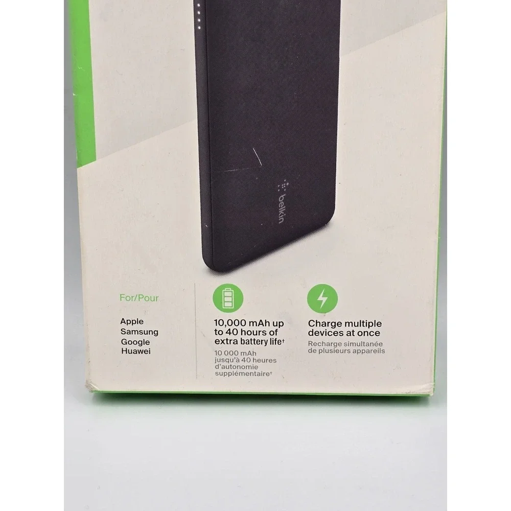 New Belkin Boostcharge 10k‎ PowerBank Black USB-A to USB-C Cable OPEN BOX.